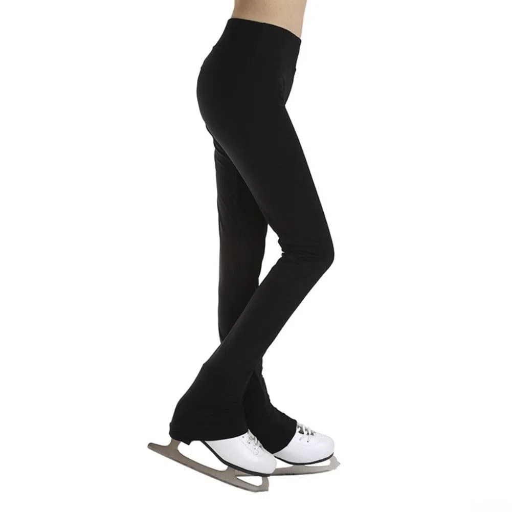 Pantaloni da pattinaggio artistico in morbido nylon per adulti, foderati in pile delicato sulla pelle, con finitura idrorepellente per allenamento flessibile e pratica quotidiana sul ghiaccio