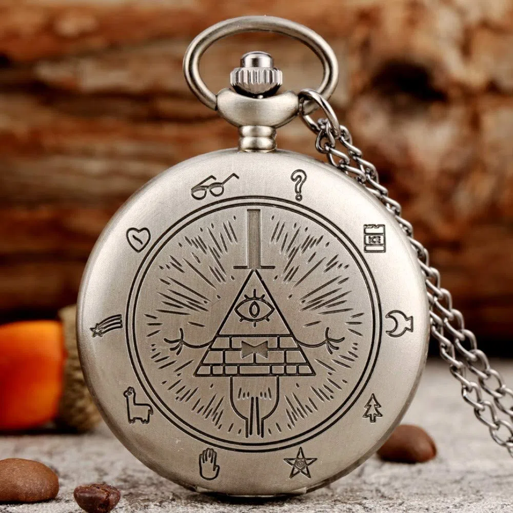 Orologio da Tasca al Quarzo Gravity Bill Cipher Fall Time Gem Collana Ciondolo Orologio Regali