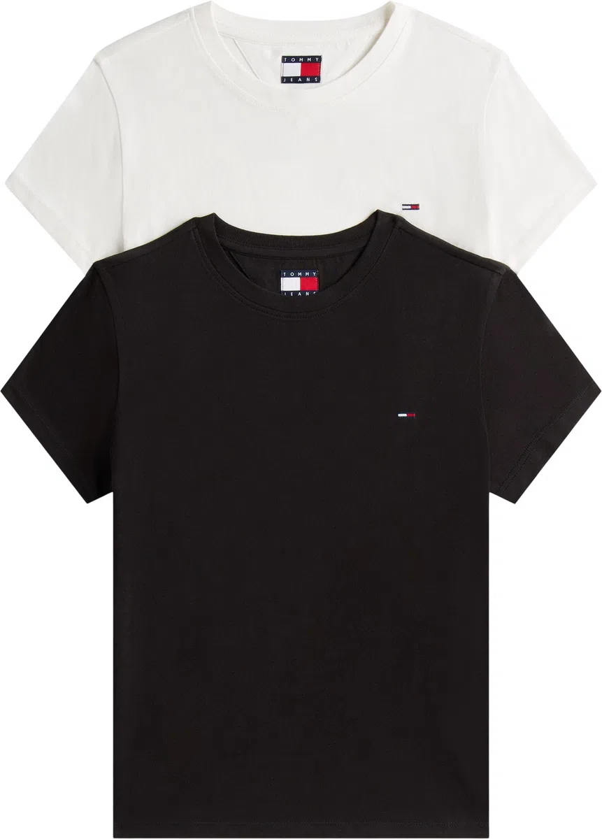Tommy Jeans Donna T-Shirt Maniche Corte Confezione da 2 con Scollo Rotondo