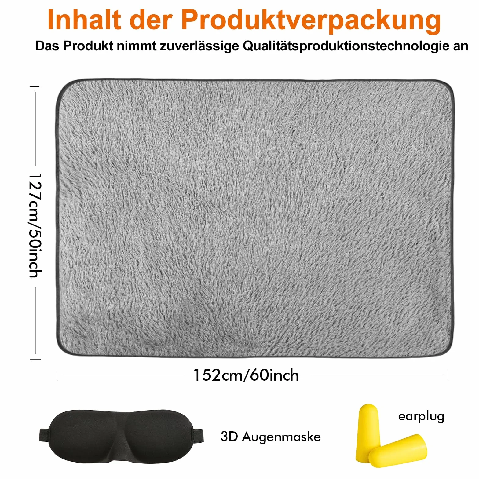 HOSPAOP Coperta da Viaggio per Aereo, Coperta da Viaggio 2 in 1, Coperta da Viaggio Portatile per Aereo (127 * 152CM) con Mascherina per Dormire e Tappi per le Orecchie, Cuscino da Viaggio per Viaggi