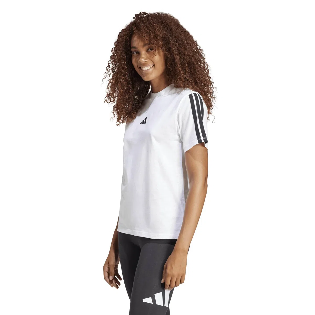 adidas Essentials 3-Stripes Sleeve Cotton T-Shirt T-Shirt Donna