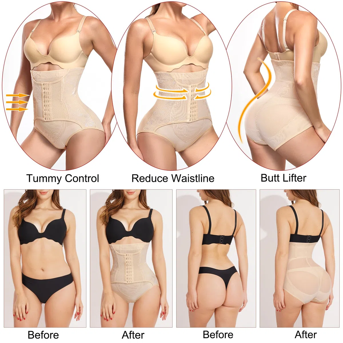 KUMAYES Mutande Contenitive Donna pancera Contenitiva a Vita Alta Dimagrante Intimo Modellante Pancia Piatta Shapewear