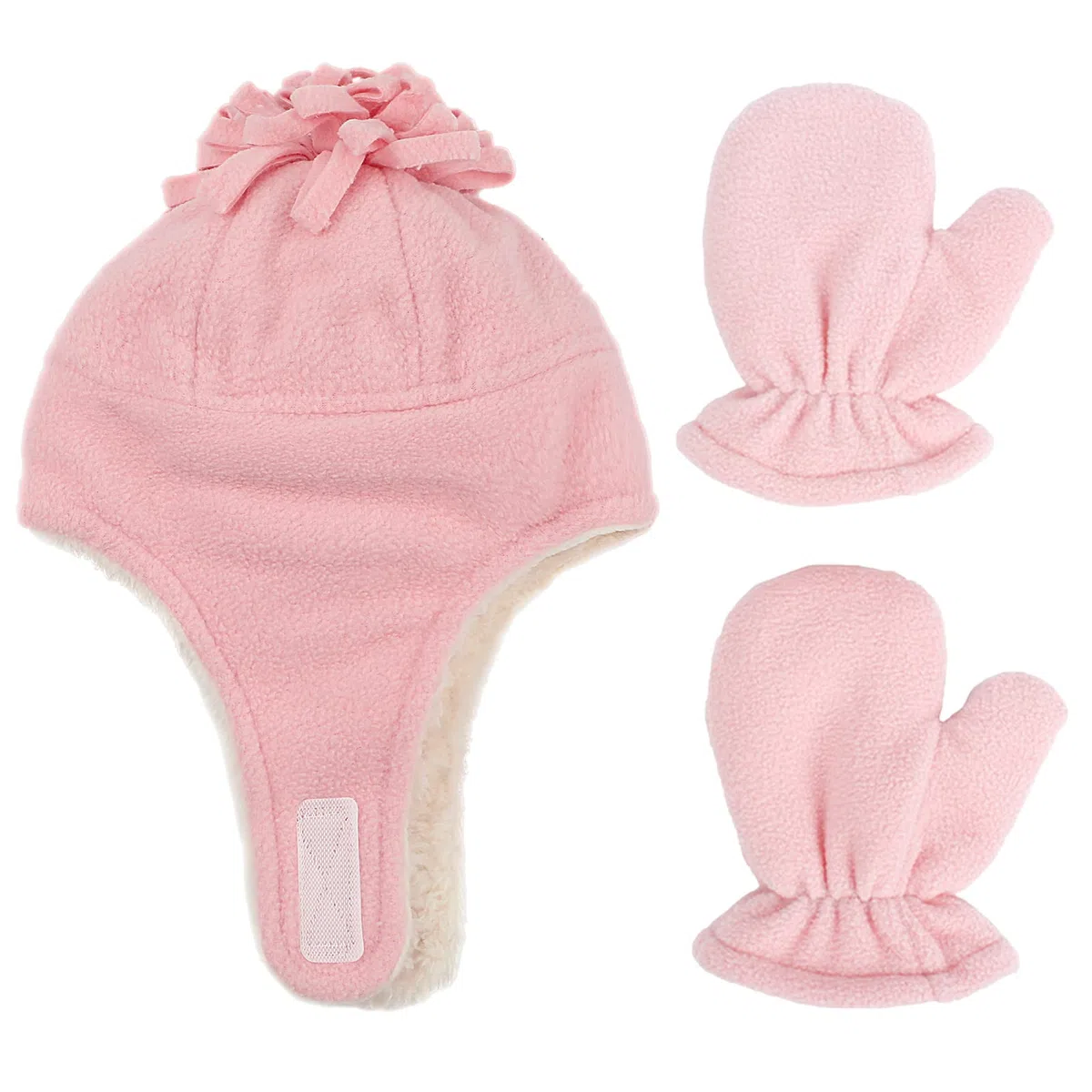 LACOFIA Cappellini Beanie e Manopole in Caldo Pile per Neonato Berretto da Pilota Invernale con Paraorecchie e Guanto da Bambino