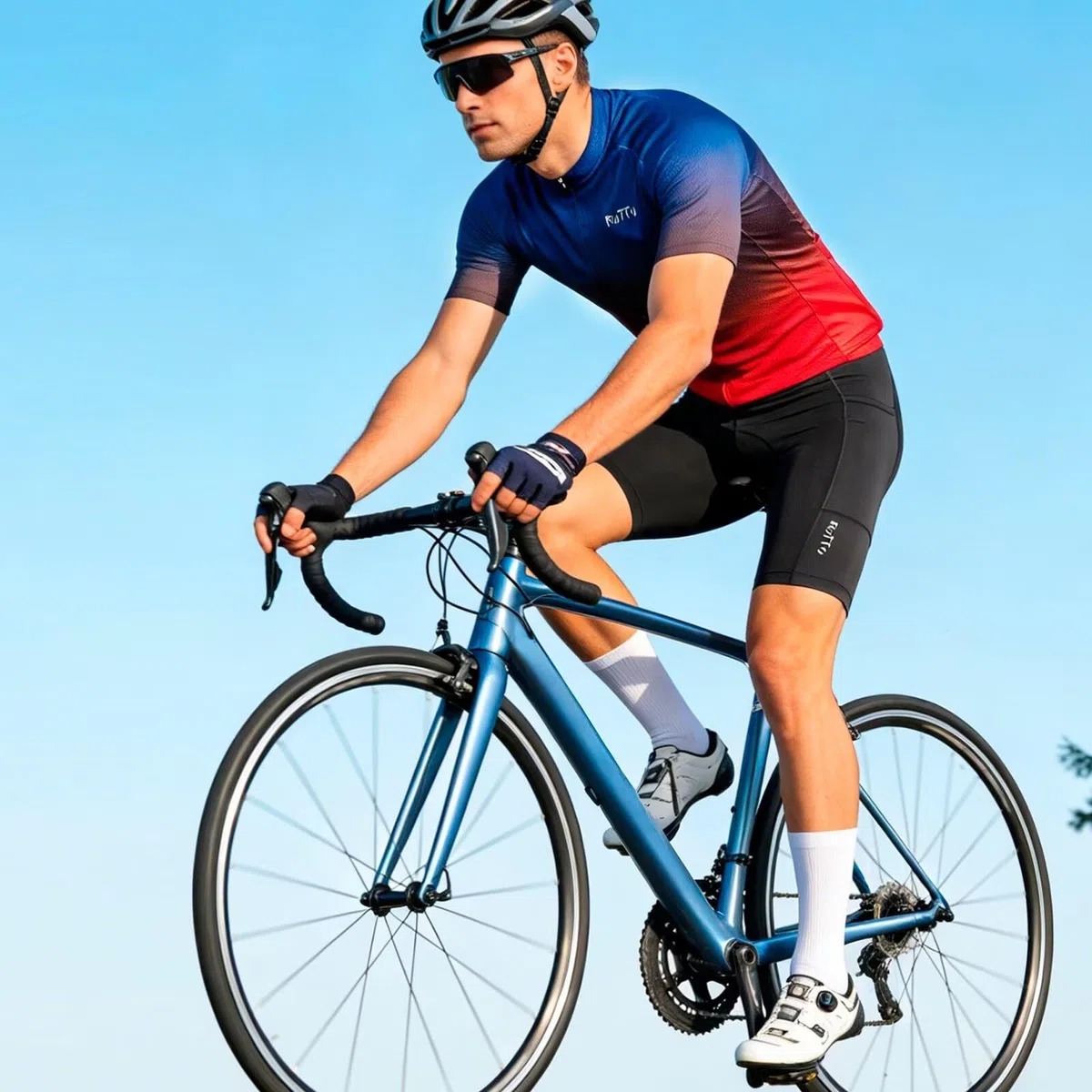 ROTTO Pantaloncini Ciclismo Uomo mit Imbottiti Pantaloncini Bici con Spugna e Imbottitura in Gel con Tasche per Ciclismo su Strada MTB BMX