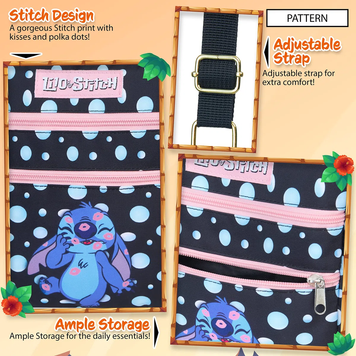 Disney Stitch Borsa Tracolla Bambina Adolescenti, Borsa Spalla Cinghia Lunga