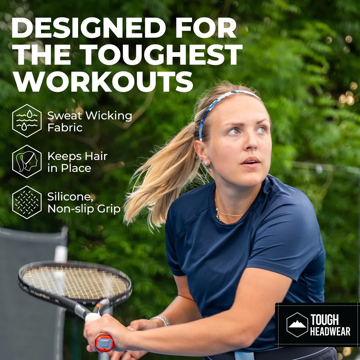 Tough Headwear Fascia Capelli Uomo Donna - Fasce Capelli Sport - Set di 6 Fascette Sportive Elastiche - Sottili Assorbenti e Antiscivolo - Fasce Running Workout e Allenamento in Palestra