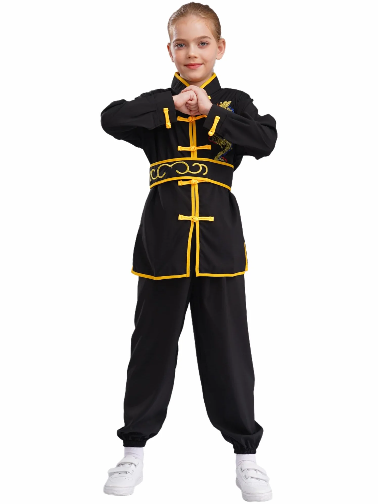 Oyolan Unisex Abbigliamento Arti Marziali Tai Chi Bambino Costume Cinese Tradizionale Vestito Kung Fu 3-16 Anni