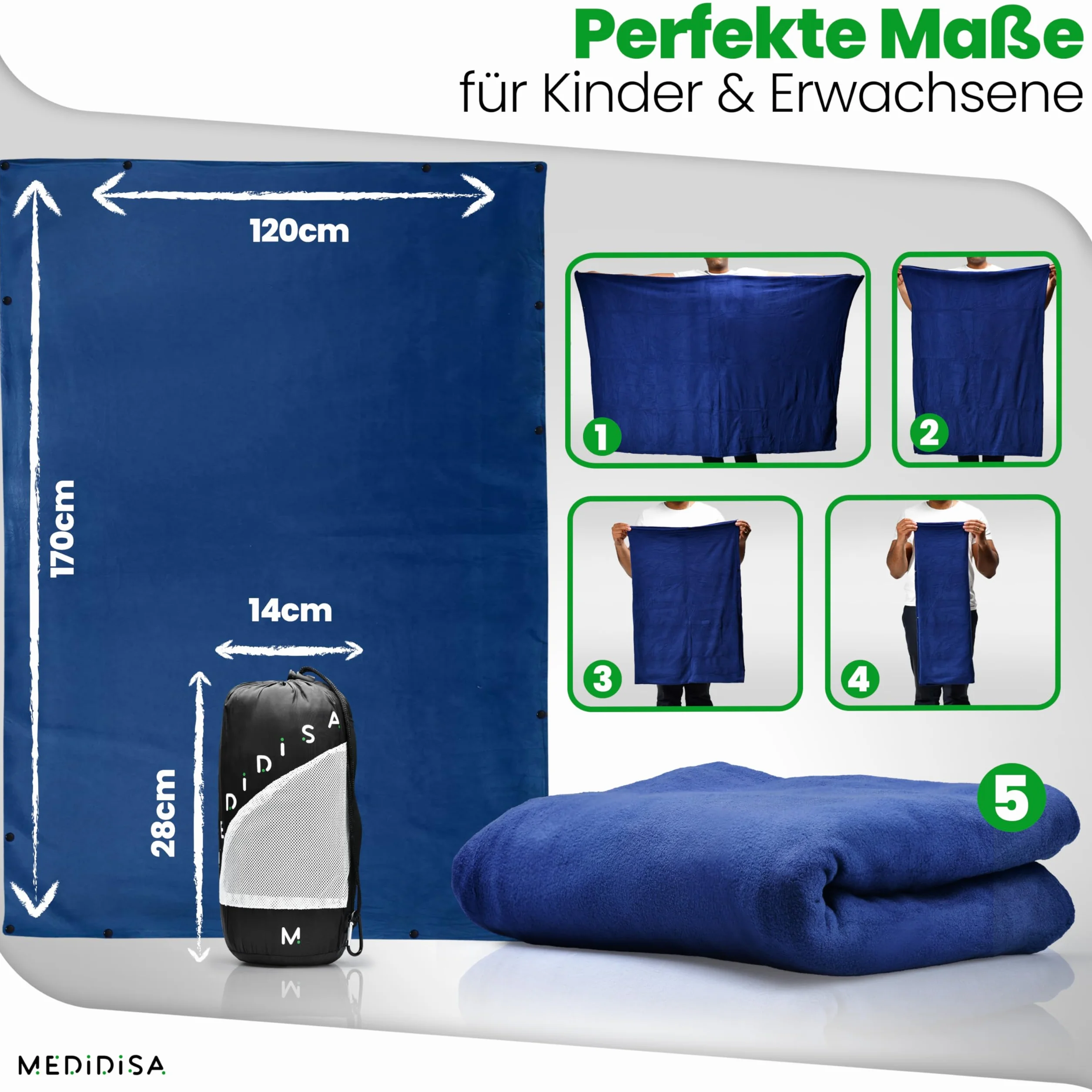Coperta da viaggio ultraleggera calda per viaggi e campeggio (pile, 170 x 120 cm) – Coperta leggera e calda per volo e auto – Coperta da campeggio sottile e traspirante per bambini e adulti