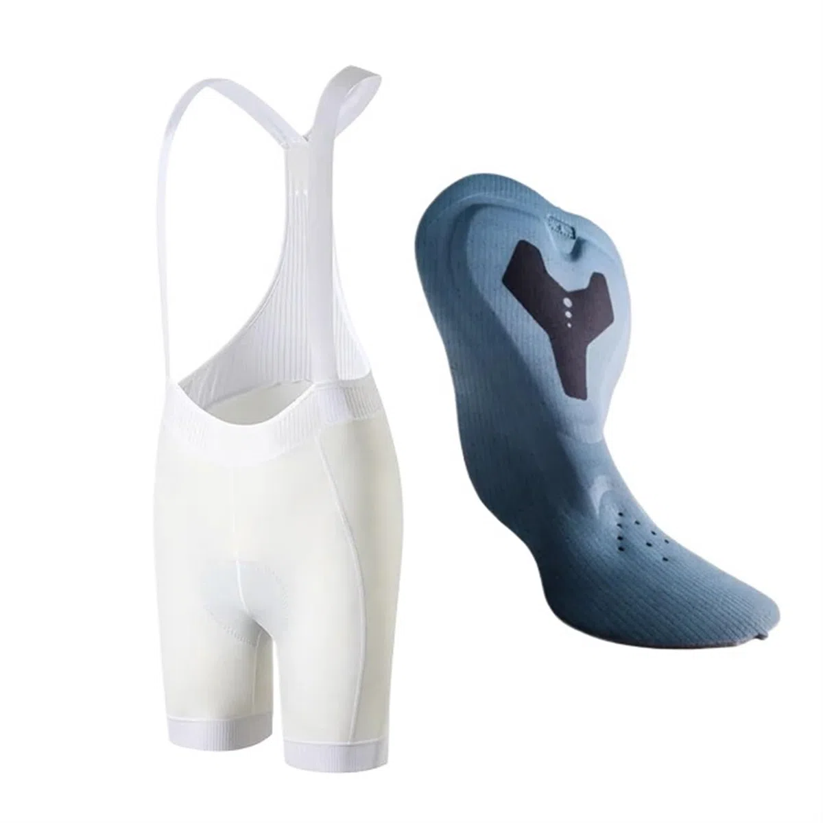 Abbigliamento Ciclismo Uomo Pantaloncini con bretelle da bici bianchi Abbigliamento da ciclismo 7 ore di corsa Imbottiti da equitazione Corsa MTB Calzamaglia da bicicletta Pantaloncini traspiranti Pan