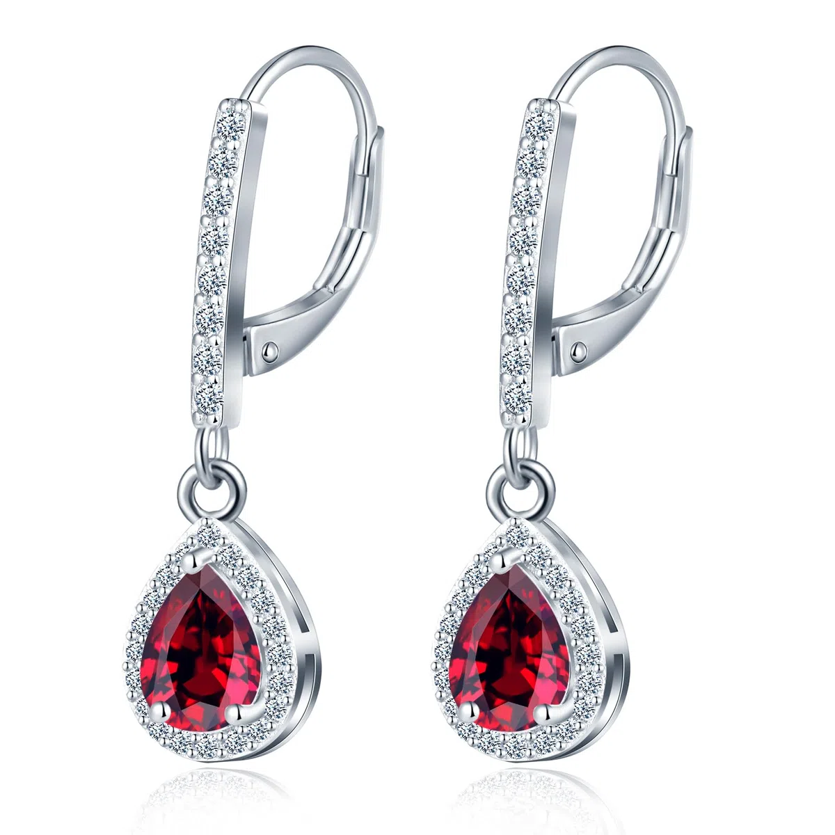 Orecchini Pendenti da Donna in Argento 925, Zircon rotondi/a forma di cuore/a forma di fiore/ovali/a goccia/quadrati, Orecchini Pietre Gioielli per Moglie Mamma Fidanzata