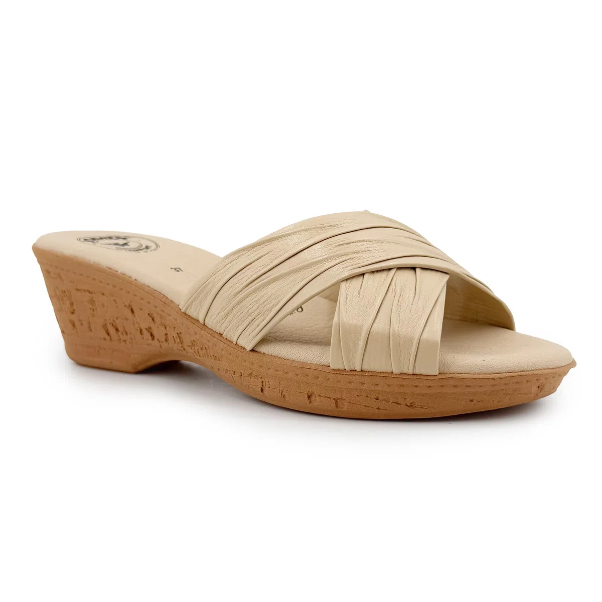 JOMIX Ciabatte Donna Estive Zeppa Comfort Memory Made in Italy Sandali Comodi con Fasce Incrociate Metallizzate Plantare Morbido Anatomico Suola Antiscivolo Leggera per Casa Città e Tempo Libero