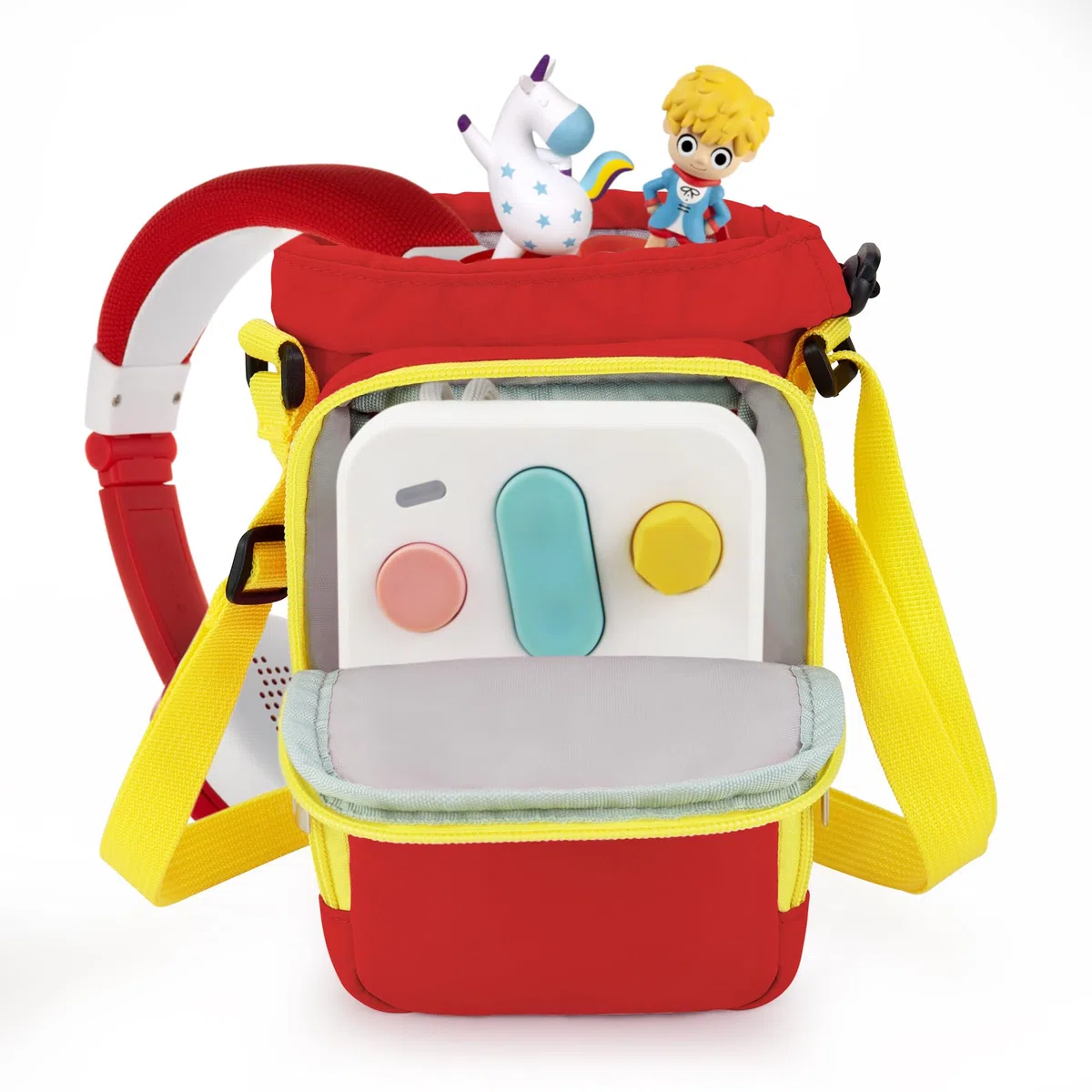 Borsa per FABA+ Raccontastorie, con Scomparto per Personaggi Sonori e Cuffie, Tracolla Regolabile (Rosso)