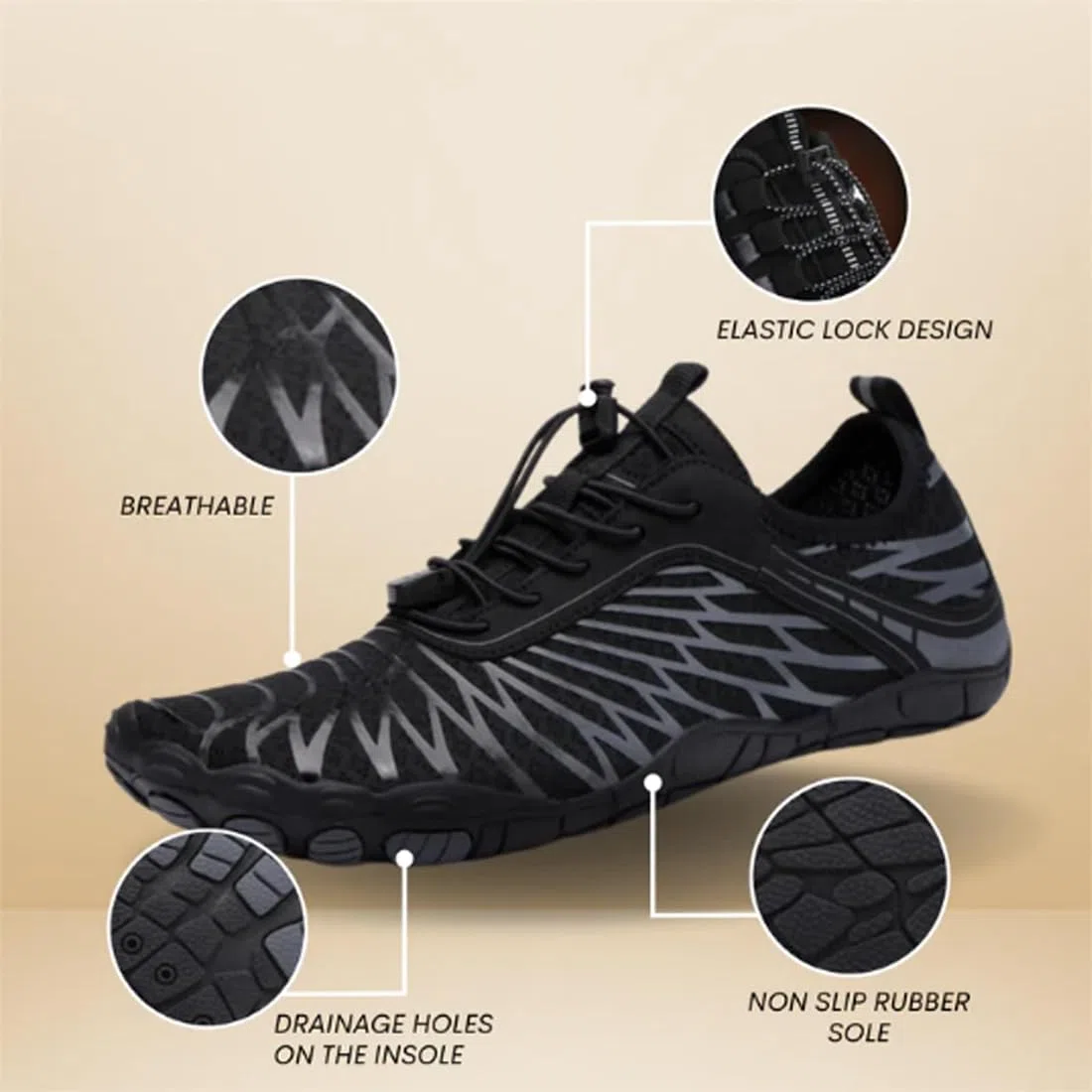 Generisch Scarpe da terra con rame, con messa a terra, scarpe da trekking per uomo e donna, antiscivolo, punta larga, comode