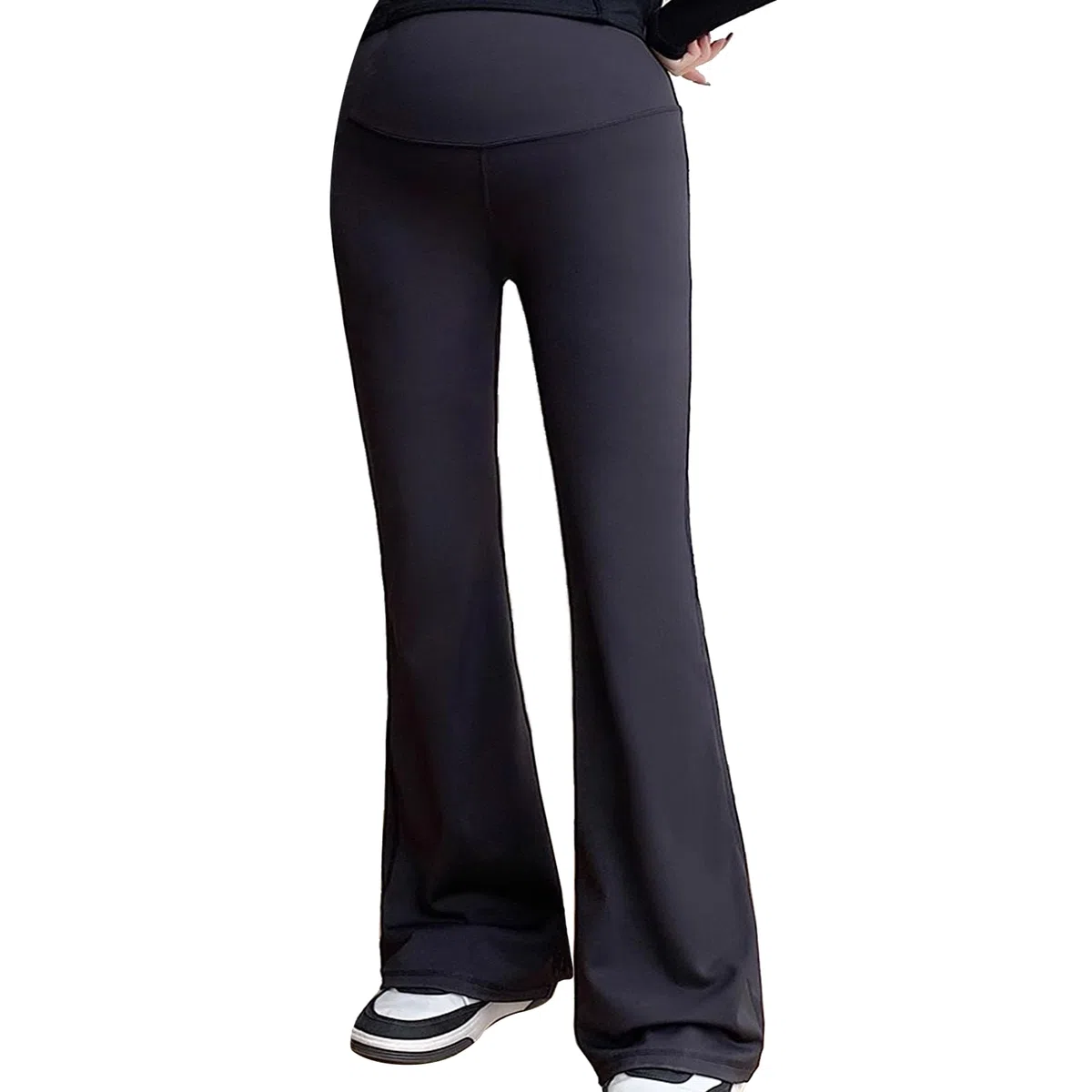 Alled Leggings Premaman sul Pancione, Leggings Premaman Morbidi e Burrosi Flare, Pantaloni Premaman da Donna Yoga Bootcut in Gravidanza per Lavoro Lounge Sportivi