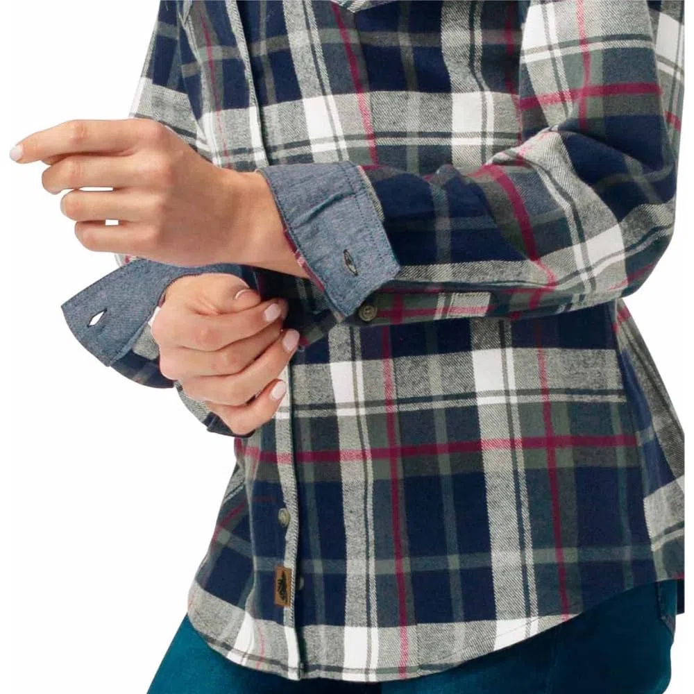 Legendary Whitetails, Camicia da Donna a Maniche Lunghe in Flanella, con Bottoni, 100% Cotone