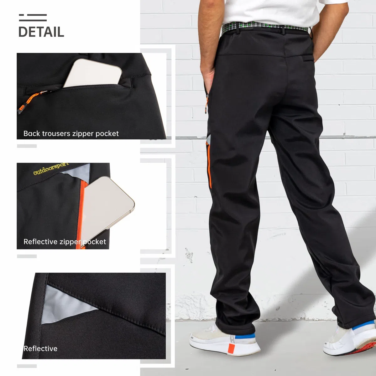 Pantaloni Invernali All'aperto da Uomo Foderato in Pile Antivento da Neve Pantaloni Soft Shell Caldo Escursionismo A Piedi Golf Pesca Arrampicata Pantaloni