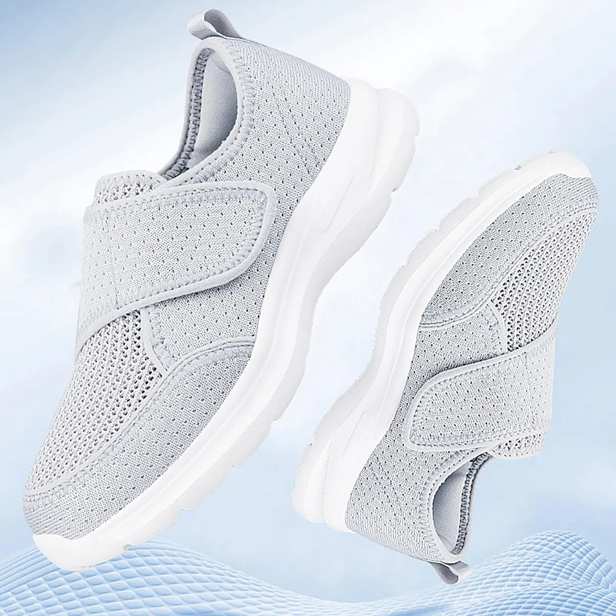 Scarpe Ortopediche Donna Pianta Larga Sneakers in Rete Diabetici con Supporto per Arco Scarpe Punta Chiusa con Chiusura Camminare Traspirante Sneakers da Fitness Casual con Adjustable Strappo Leggero