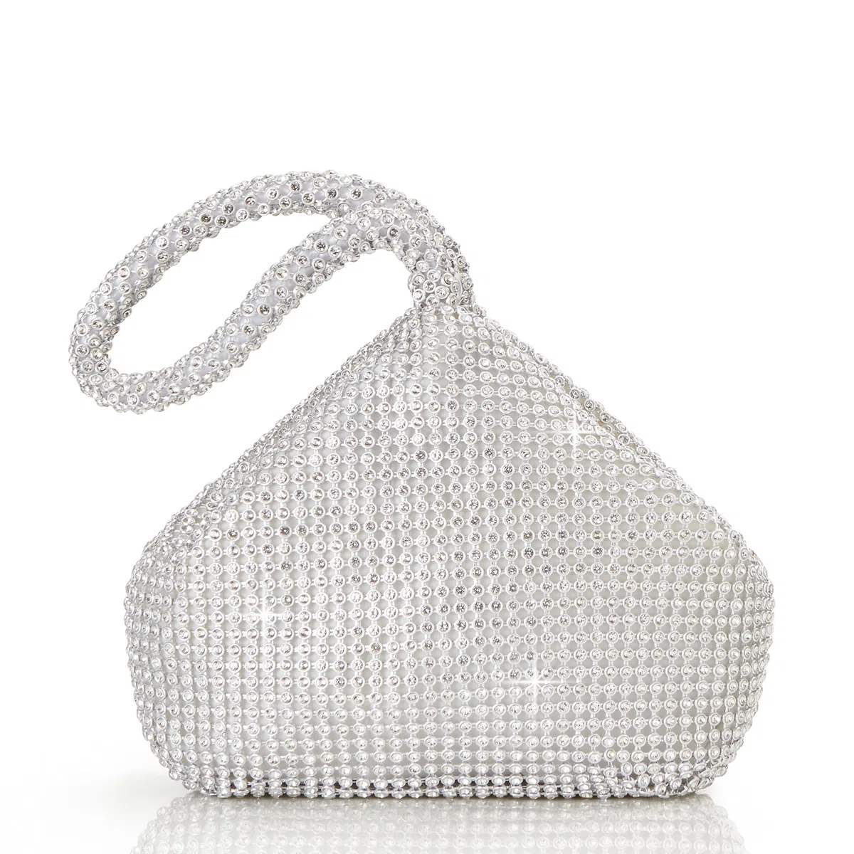 BABEYOND Pochette Donna Argento Strass Clutch Cerimonia Borsetta da Sera Elegante Borsa per Matrimonio Party Sposa
