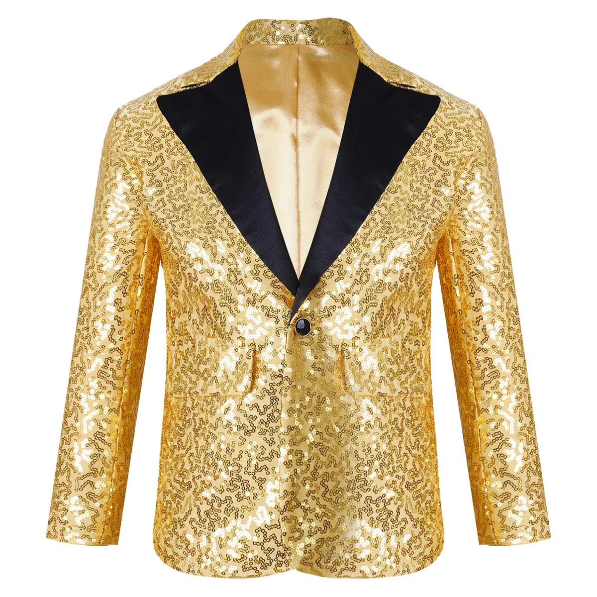 inlzdz Abito da Smoking Bambino Ragazzo Giacca con Paillettes Vestito da Cerimonia Sera Party Giacca Elegante Brillantini Blazer Cappotto da Batessimo Slim Fit 5-14 Anni