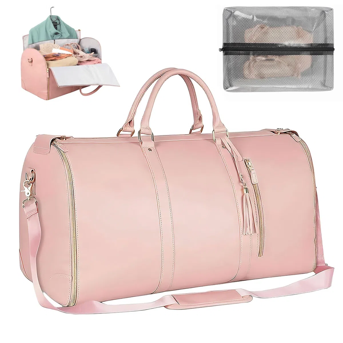 Borsone da Viaggio Convertibile 2 in 1, Borsa per Abito con Scomparto per Scarpe, Grande Borsa da Viaggio Porta Abiti Donna per Viaggi, Brevi Vacanze, Viaggi d'Affari