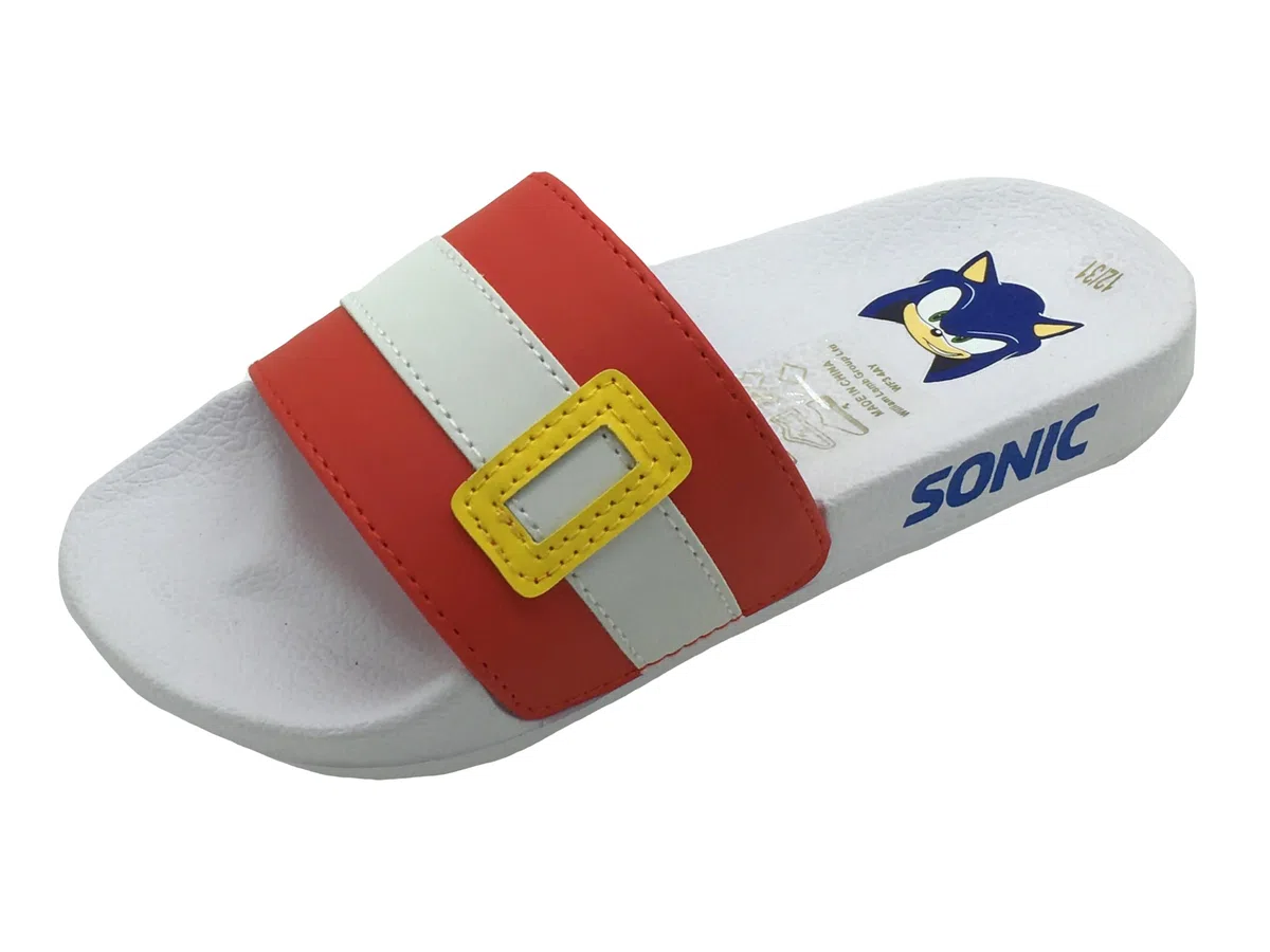 Sonic The Hedgehog Slider da piscina per ragazze o ragazzi, infradito, sandali da spiaggia per bambini, Blu, Taglia 28-37 EU