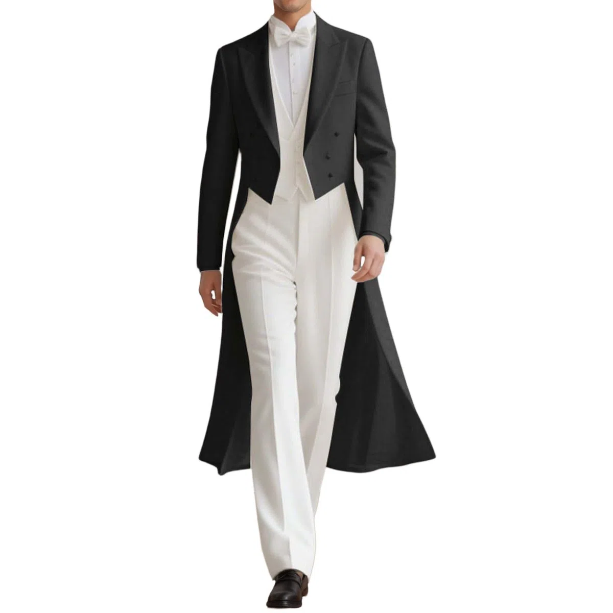 Genérico Blazer per Festa del Principe Smoking Ricamo Costumi da smoking per gli uomini Vestibilità stretta Spettacolo di Magia Formale Costume FRAC di Cos Cappotto Lungo