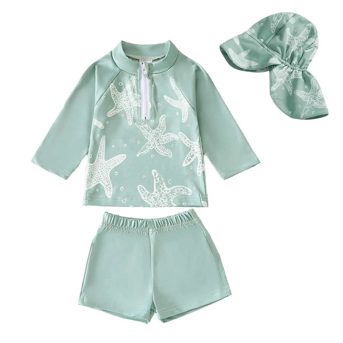 Costume da Bagno per Bambino Bambini a Manica Lunga Cerniera con Cappello da Sole per Il Costume da Bagno per Neonato