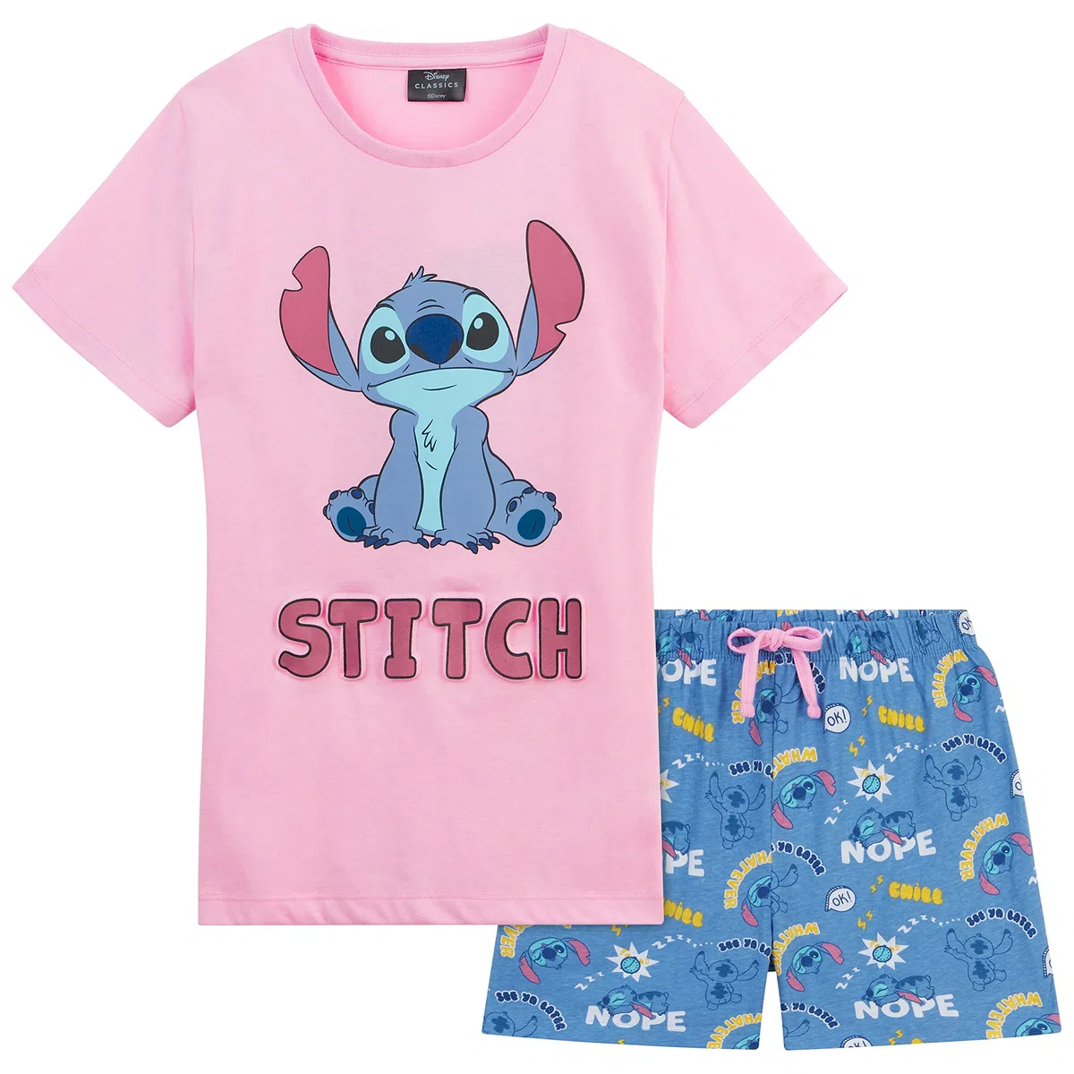 Disney Stitch Pigiama Bambina Estivo Cotone Misto Pigiama Ragazza Corto Due Pezzi IH Oh 4-14 Anni Pigiami Bambina Pantaloncini Manica Corta Stitch Gadget Ufficiale