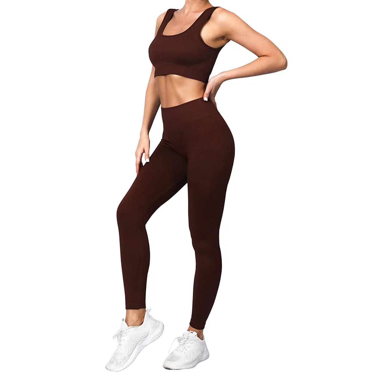 Donna Set di Abbigliamento Yoga Reggiseno Sportivo+Leggings 2 Pezzi Completo Sportivo Palestra Fitness Activewear
