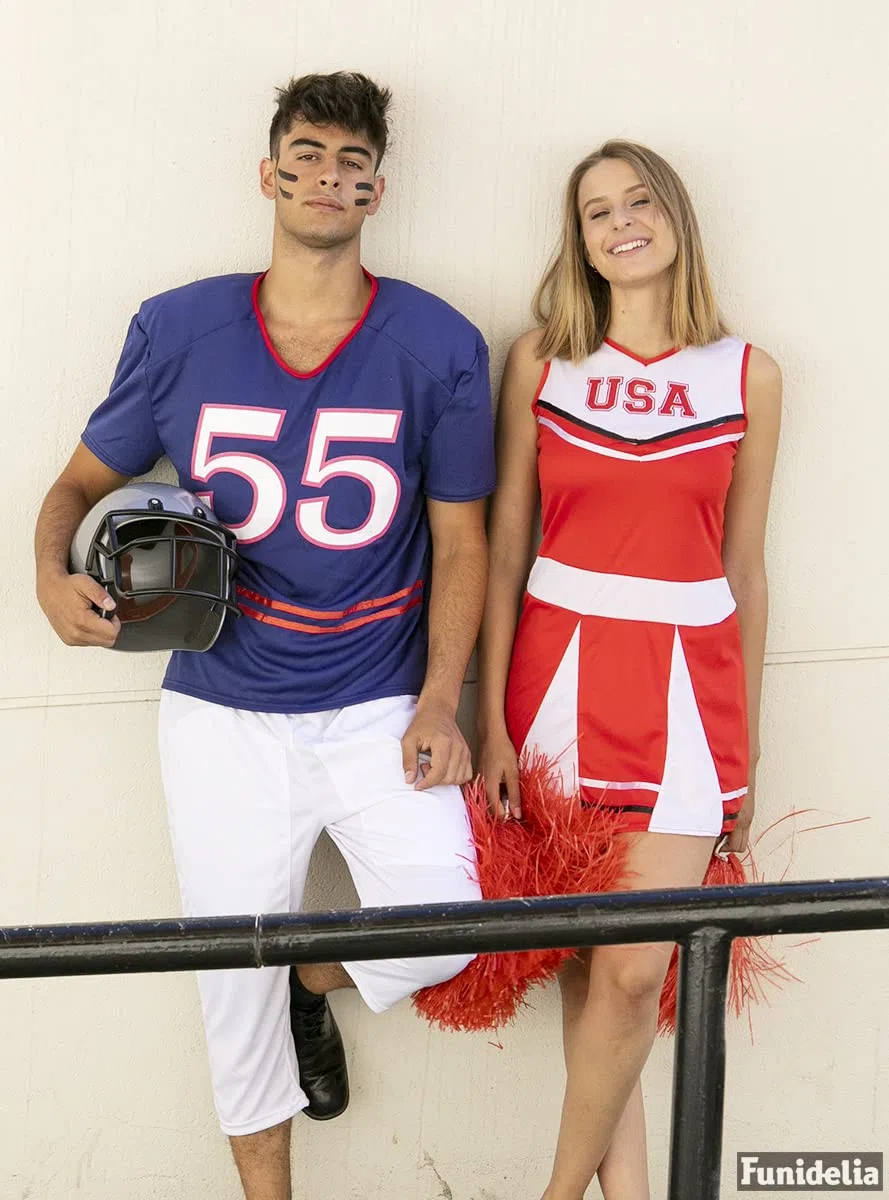 Funidelia | Costume da Football Americano per Uomo Taglia L Rugby, Quarterback, Football Americano, Professioni - Azzurro/Blu