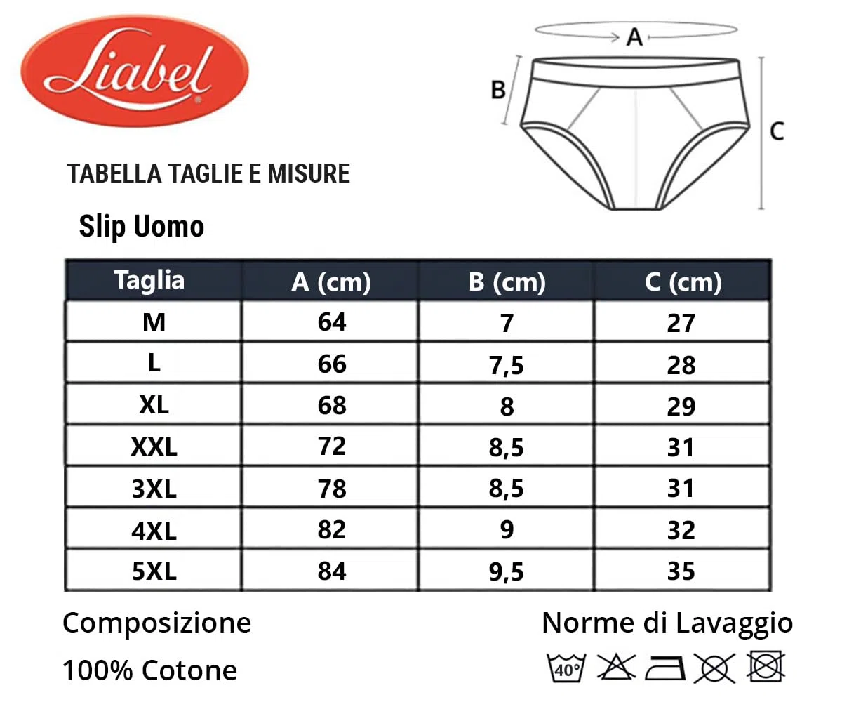 Liabel Slip Uomo: Comfort Superiore e vestibilità Perfetta. Mutande Uomo Slip in 100% Cotone Filo di Scozia, Confezione 3-6 Pezzi. Edizione Limitata Esclusiva per Azzeta.