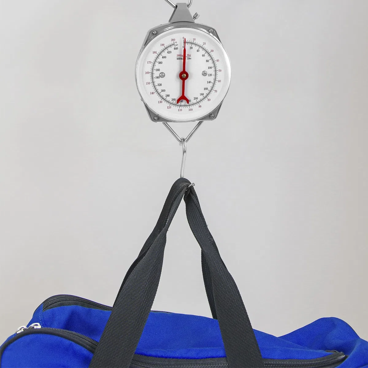 QWORK® Bilancia sospesa, bilancia a valigia con gancio, grigia, 200 kg
