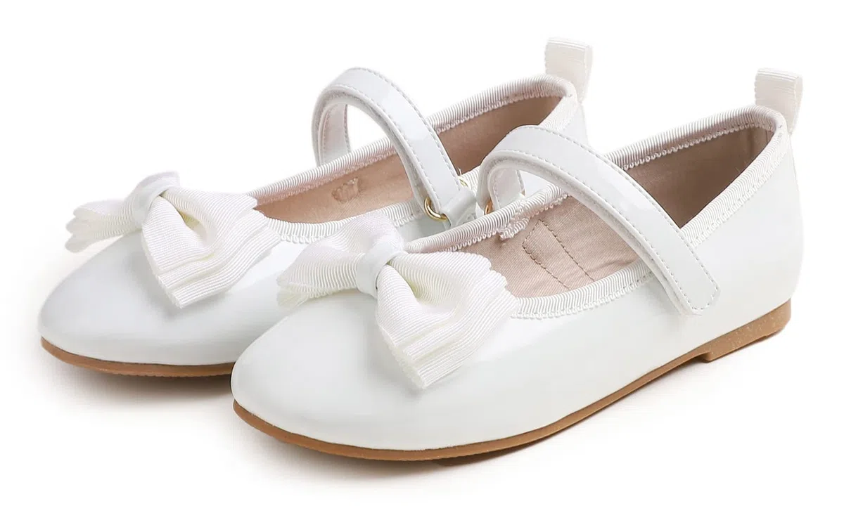Feversole Girls Cute Bow Dress,Ragazze Mary Jane Strap Scarpe Basse Ballerine da Principessa Scarpe da Scuola Piatte