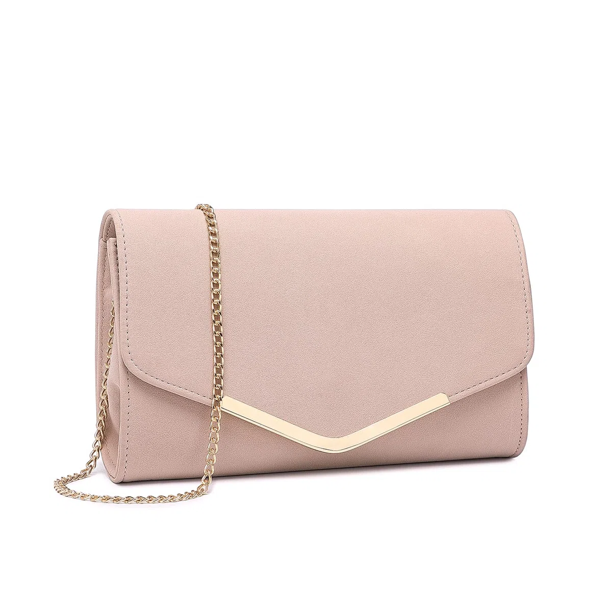 Miss Lulu Pochette da donna, borsa da sera o da matrimonio, borsa a tracolla con tracolla staccabile, rosa, M, Rétro