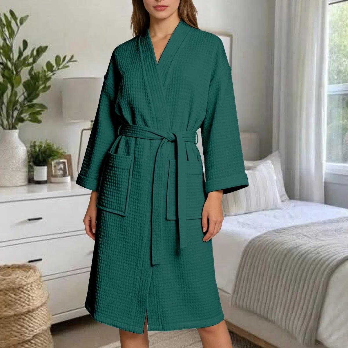 Generisch Accappatoio da donna e uomo, unisex, leggero, ad asciugatura rapida, morbido e morbido, in negligee oversize