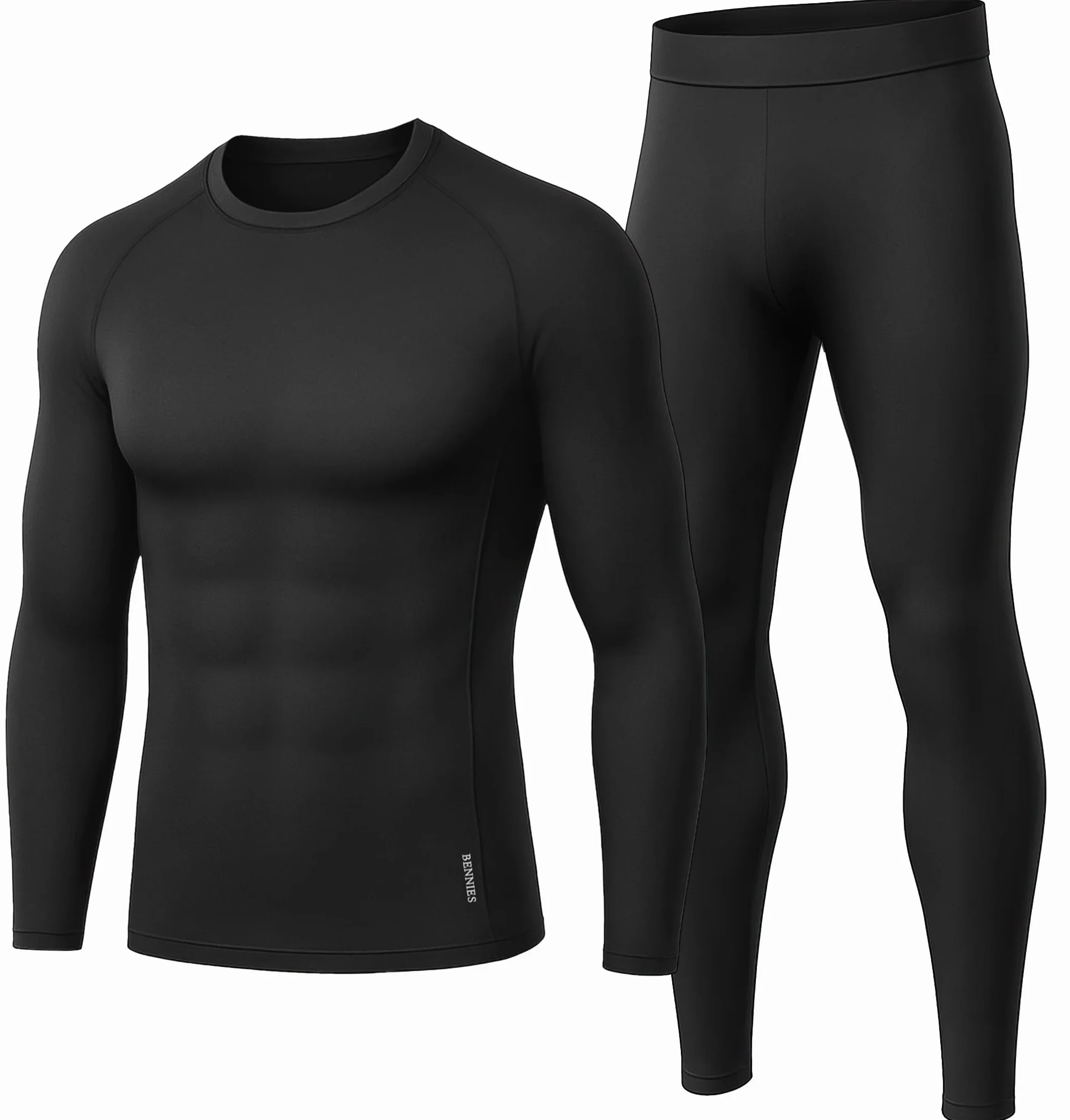 BENNIES Intimo Termico Uomo Tuta Termica Maglia Termica Uomo Completo Termico Set Pantaloni Termici Tuta Sci Abbigliamento Termico Invernale per Sci Palestra Ciclismo Calcio Corsa Running