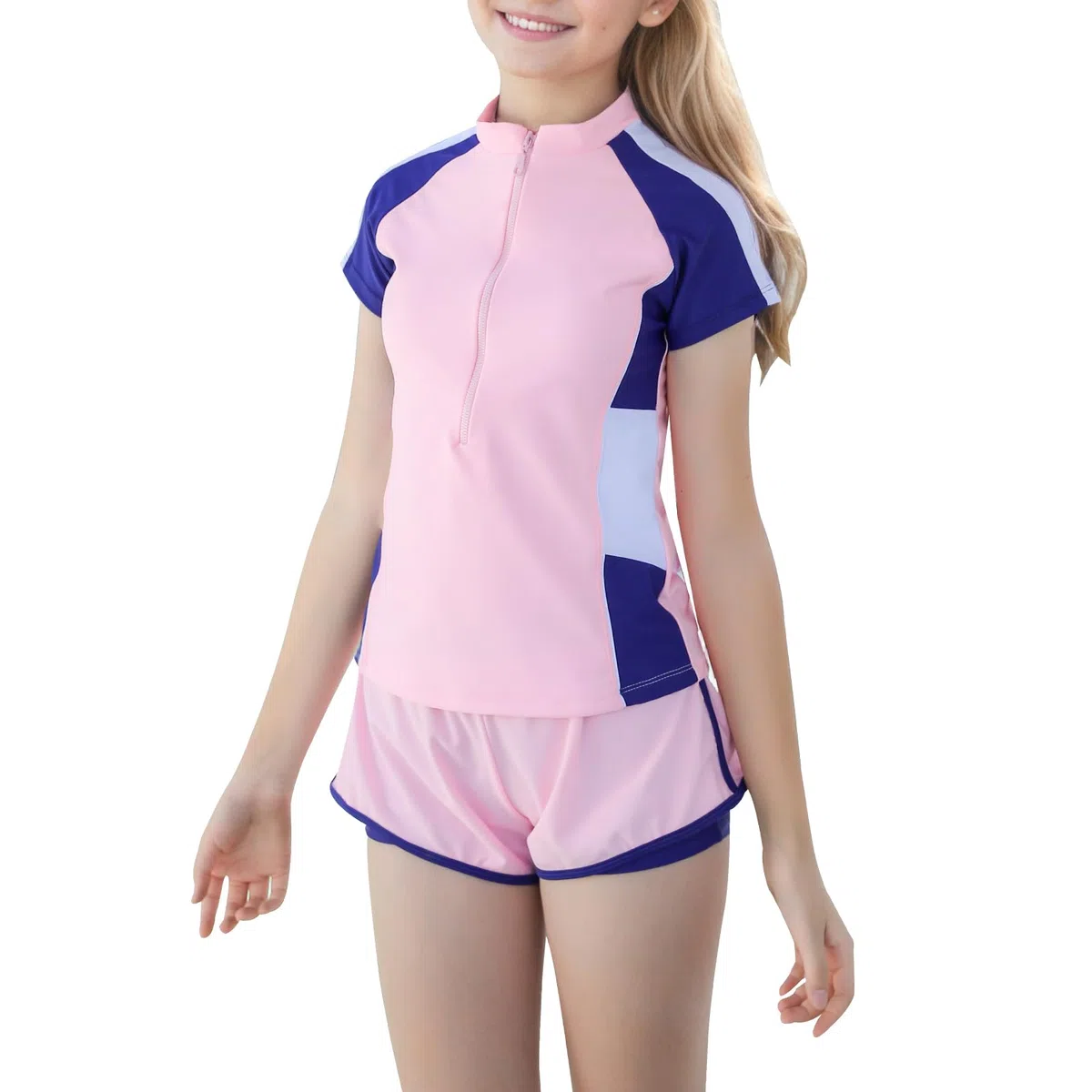 Set di Costumi da Bagno per Ragazze, Costumi da Bagno a 2 Pezzi, Pantaloncini da Bagno in Spiaggia, Protezione UV, Costumi da Bagno ad Asciugatura Rapida