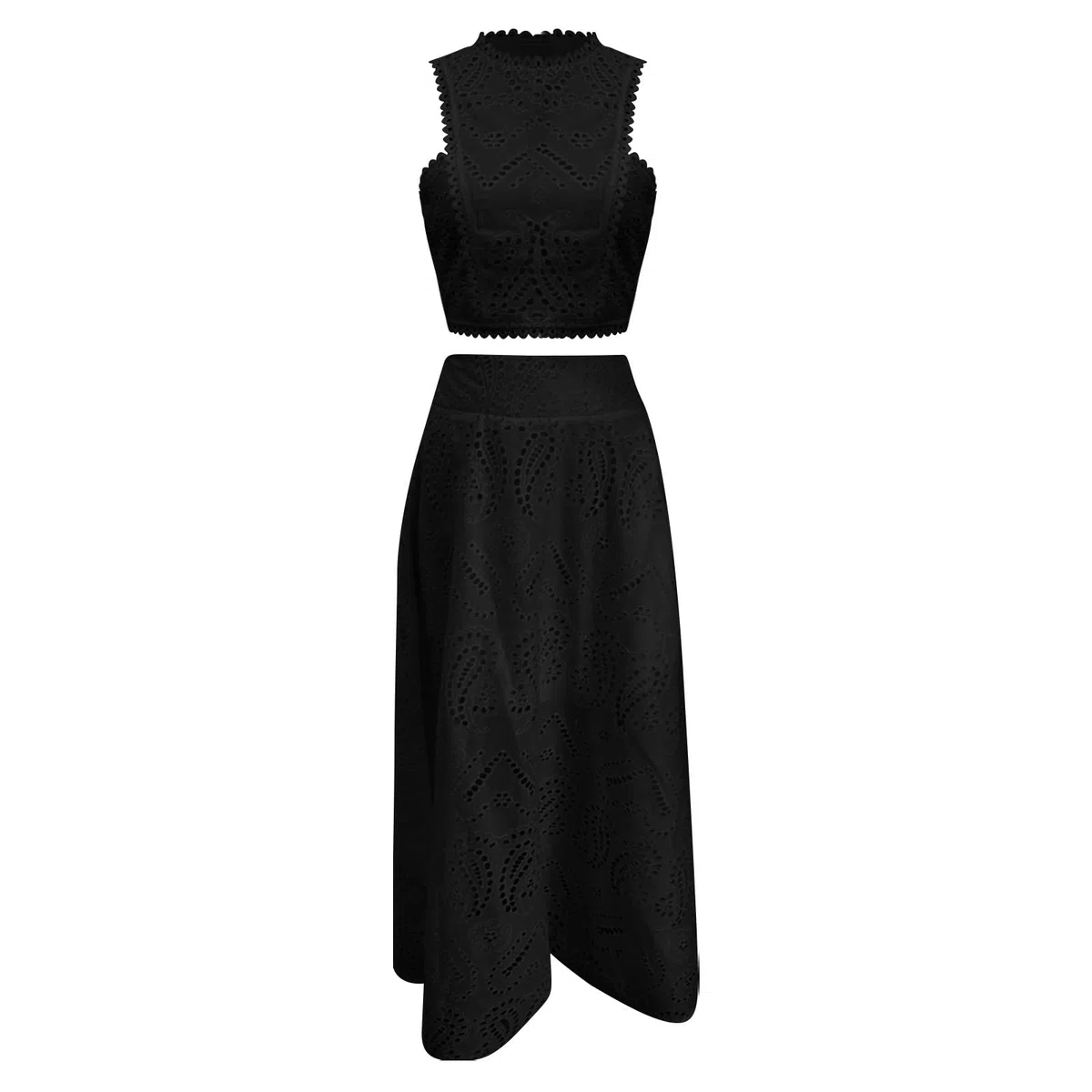 Set di 2 pezzi da donna con lacci senza maniche canotta e gonna elastica in vita swing set loungewear elegante tagliato due pezzi abito lungo streetwear abiti estivi da spiaggia con tasca tessuto cavo