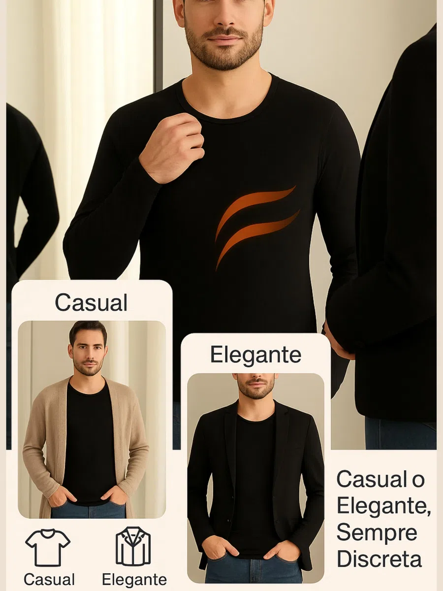 Liabel Maglia Intima Uomo Caldo Cotone Manica Lunga (Confezione da 2) Soffice Maglia Intima Invernale Effetto Termico Naturale Bianche o Nere