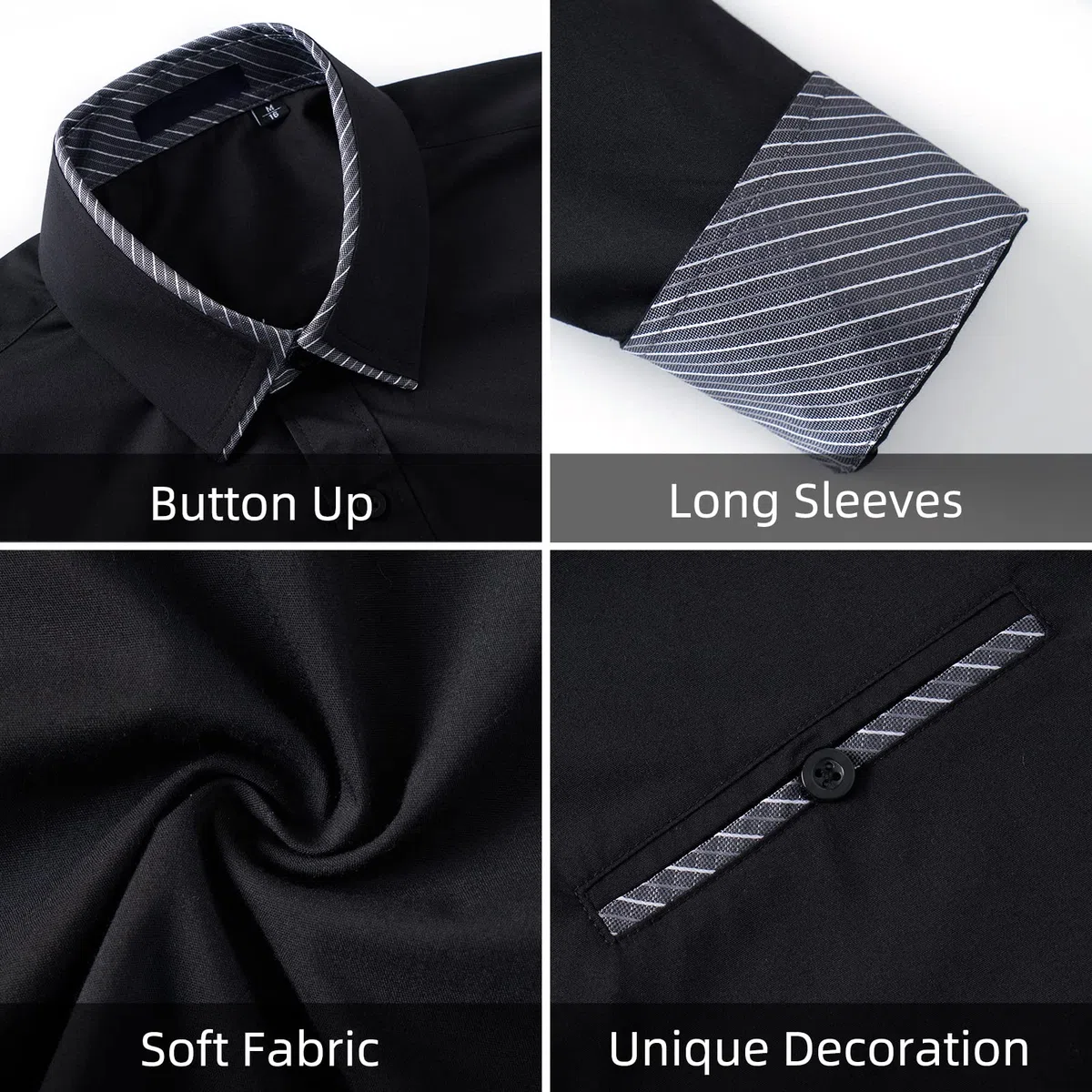 Enlision Camicie da Uomo Casual Camicia Elegante Maniche Lunghe Camicie Regolare Classiche Formal Camicia