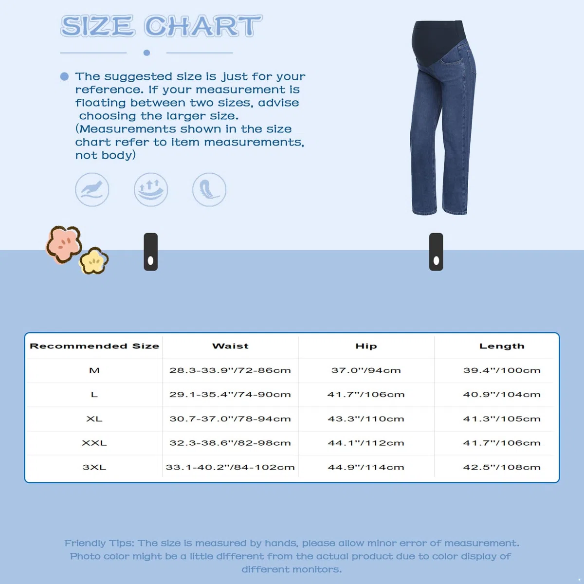 Freebily Jeans Premaman per Donne Incinte Pantaloni Premaman Lunghi con Tasche Pantalone da Lavoro Casual Maternity Jeans maternità Leggings per Gravidanza