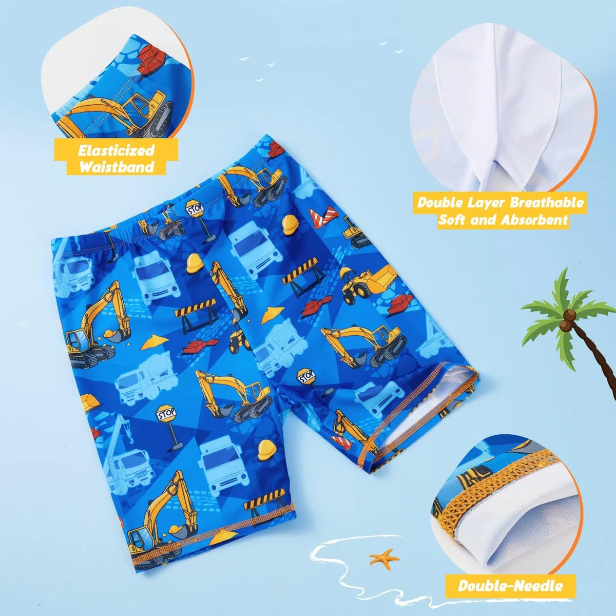 Costume da bagno per bambini composto da due pezzi UPF 50+ UV Proction Rash Guard e Trunk Costume da bagno