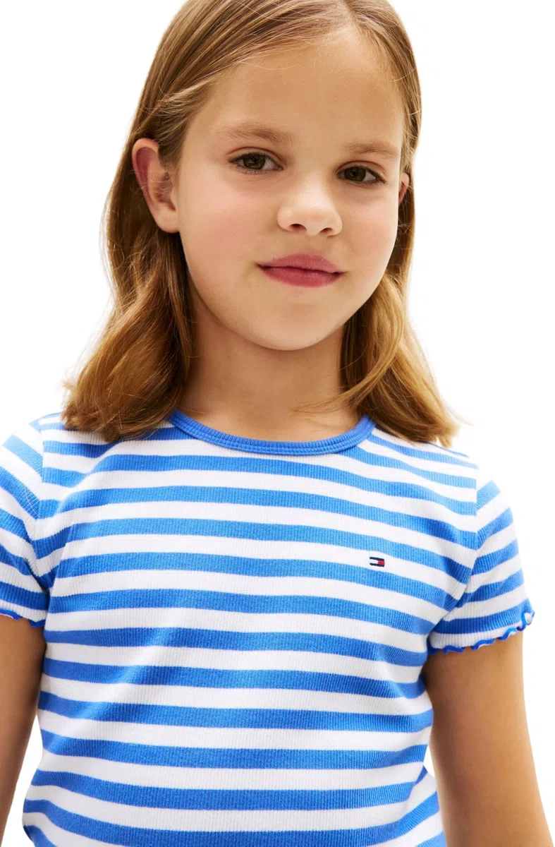 Tommy Hilfiger Essential Rib Top SS Kg0kg08590 Altri Top Bambine e Ragazze (Pacco da 1)