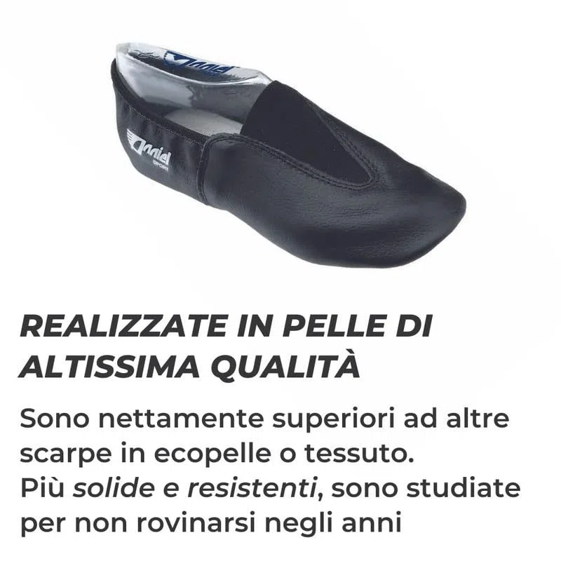 Anniel 2038 Scarpe da Ginnastica Artistica in Pelle. 100% Made in Italy (41, Nero)