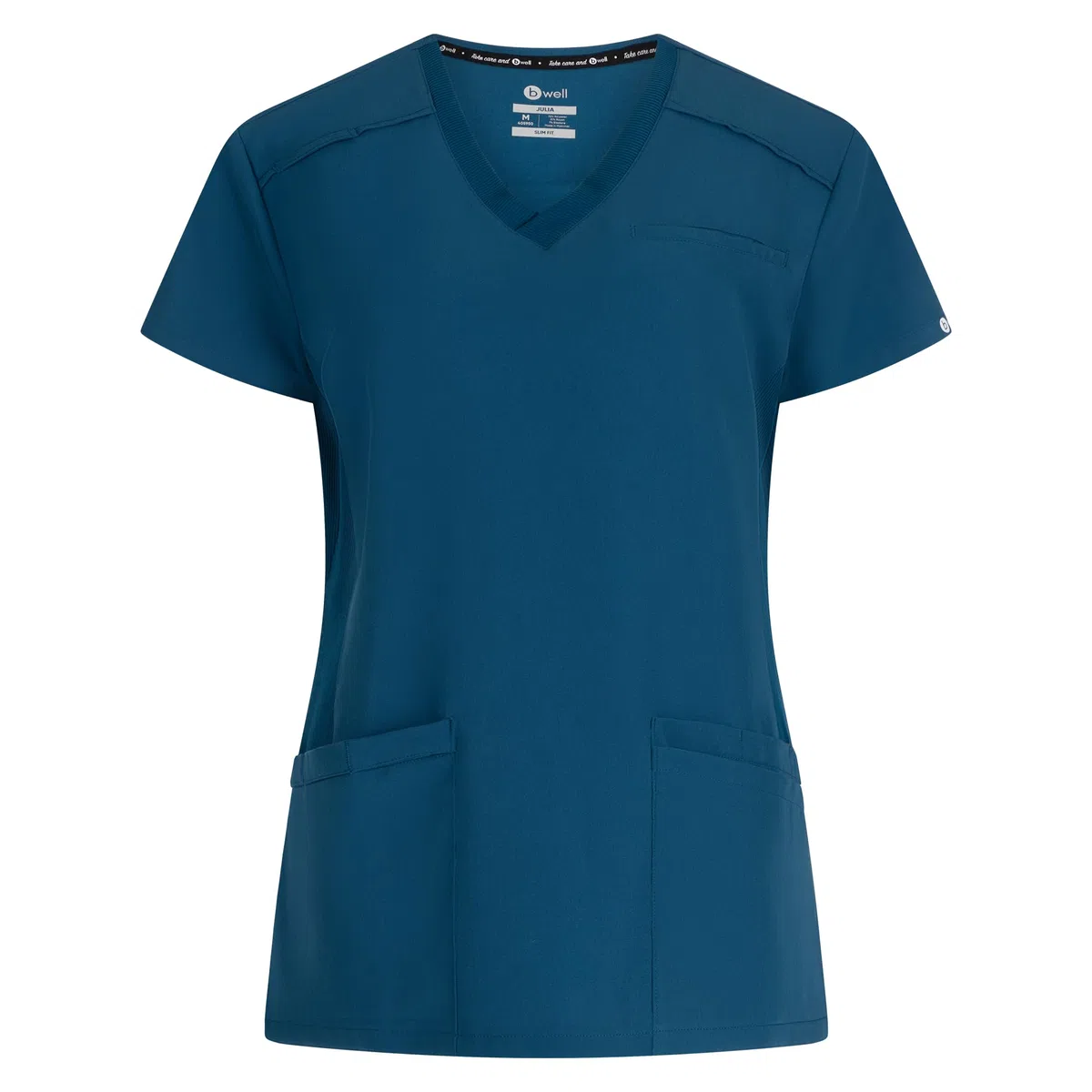 B-well Julia Casacca Medico Donna Divisa Sanitaria Uniforme Infermiera Maniche Corte Spandex