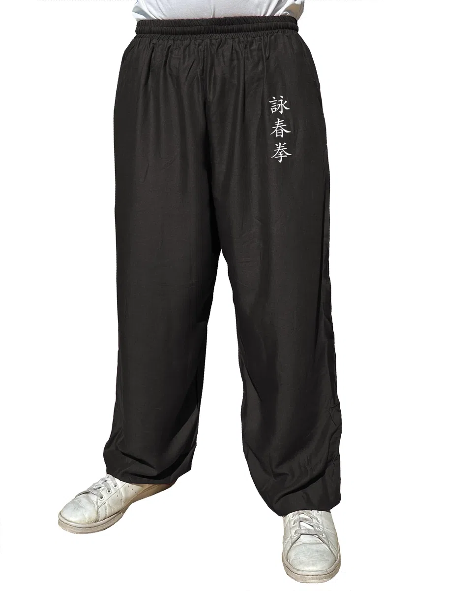 Pantaloni Kung Fu Stile Tai Chi e Wing Chun Pantaloni con Tasche Larghe in Viscosa, V3, XL