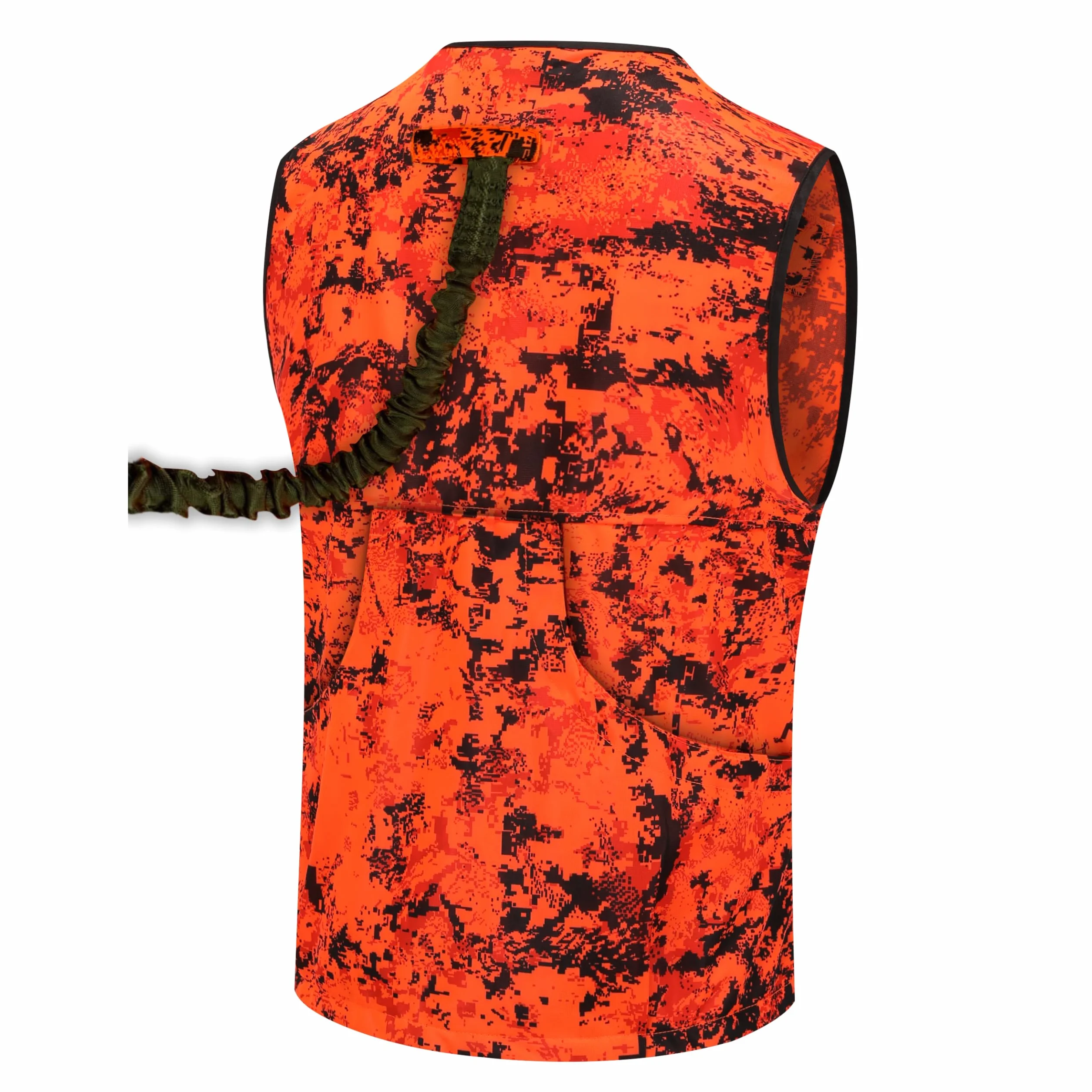 Orange Blaze Camo Arancione Gilet da caccia di sicurezza gilet leggero con tasche multiple per adulti unisex