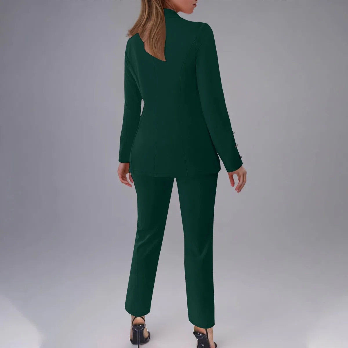 Tailleur Donna Eleganti da Cerimonia Pantaloni e Giacca Completo da Donna con Risvolto Business Suit con Bottone Completi di Pantaloni 2 Pezzi per Matrimoni e Feste