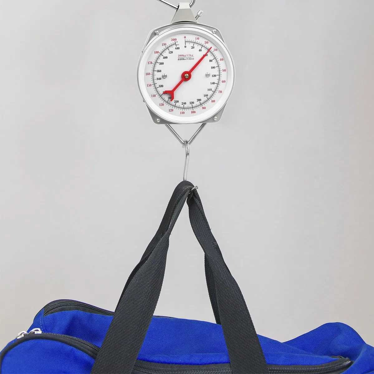 QWORK® Bilancia sospesa, bilancia a valigia con gancio, grigia, 200 kg