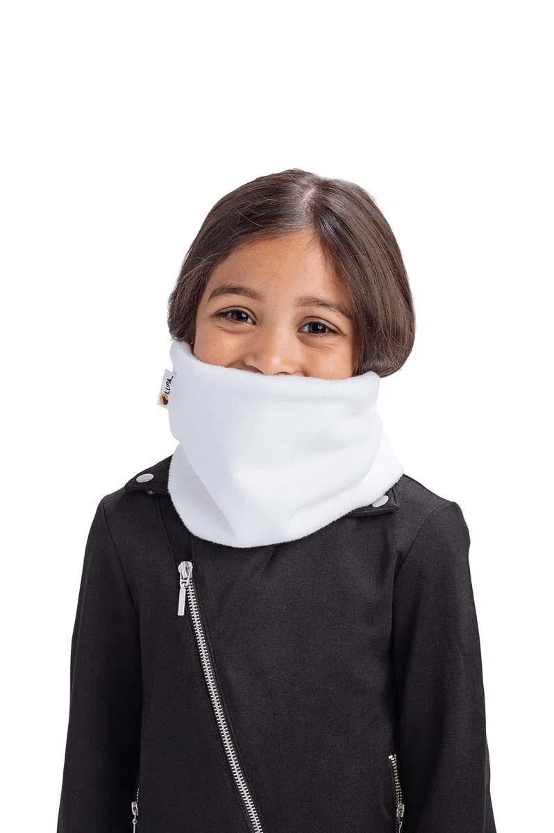 Lupa Scaldacollo in pile a doppio strato fatto a mano per bambini – scaldacollo per ragazzi e ragazze – foulard in pile per l'inverno